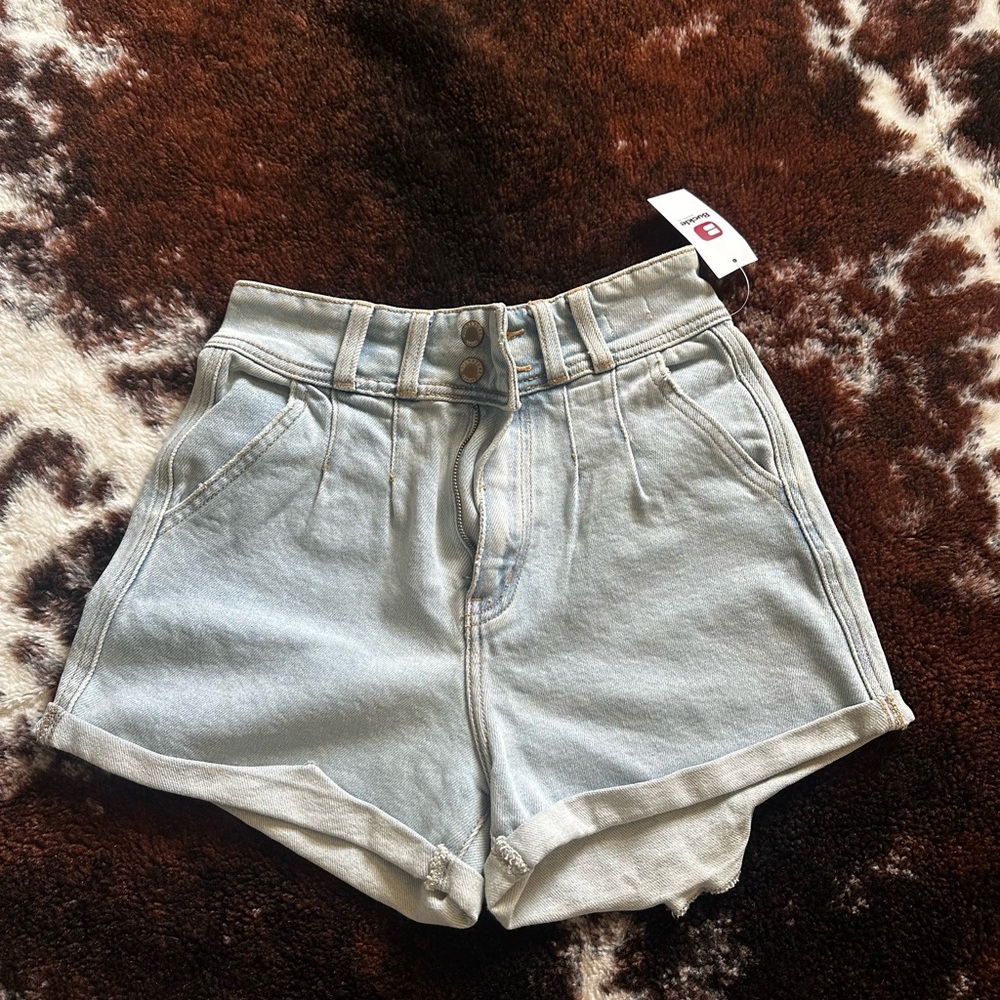 KanCan High-Waisted Light Wash Denim Shorts